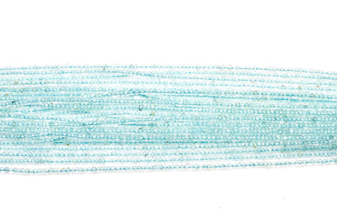 Aquamarine Blue Rondelle Faceted Natural Beads