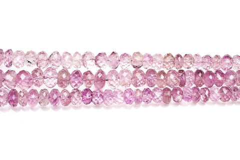 Pink Amethyst Purple Rondelle Faceted Natural Beads