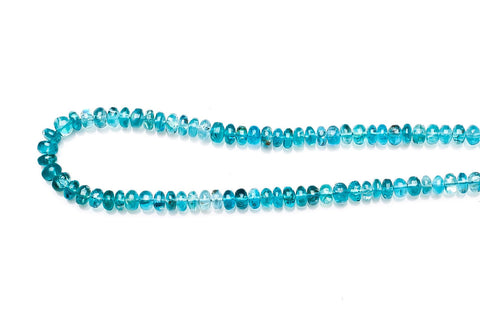 Apatite Blue Rondelle Smooth Natural Beads