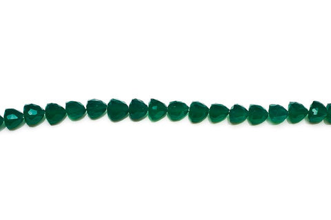 Green Onyx Dark Green Trillion Faceted Natural Beads