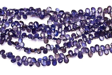 Iolite Purple Pear Faceted Natural Beads