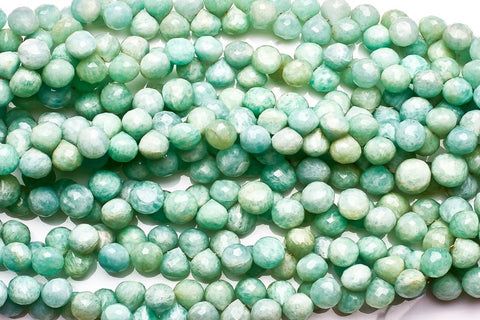 Amazonite Blue Onion Shape Beads 6 x10 mm Faceted Natural 8 Inches Strands