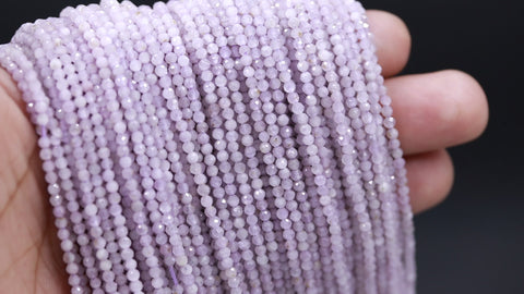 Phosphosidierite Lavender Round Faceted Natural Beads 12.5 inches strands