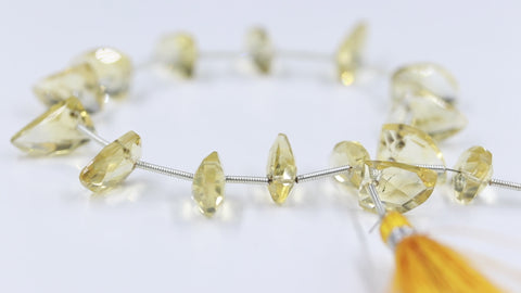 Citrine Yellow Claw Faceted Natural Beads 8 Inches Strands