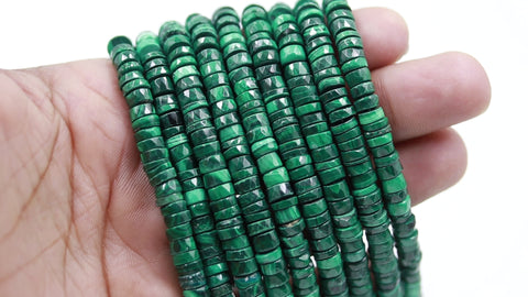 Ruby Ziosite Green Tire Faceted Natural Beads 8 Inches Strands