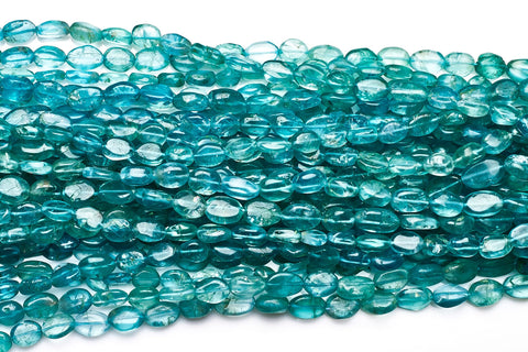 Apatite Blue Oval Smooth Natural Beads