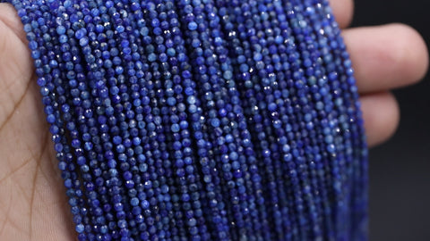 Sodalite Blue Round Faceted Natural Beads 12.5 Inches Strands