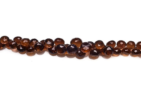 Smoky Quartz Brown Onion Faceted Natural Beads