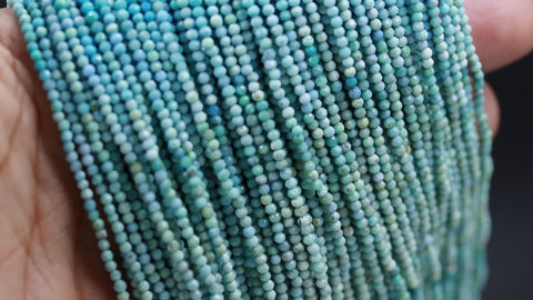 Natural Turquoise Shaded Blue Round Smooth Natural Beads 12.5 inches strands