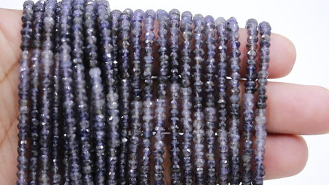 Sugilite Purple Rondelle Faceted Natural Beads 12.5 Inches Strands