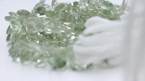 Green Amethyst Green Hexagon Faceted Natural Beads 8 inches Strands