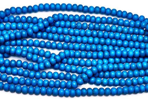 Bone Blue Rondell Smooth Natural Beads