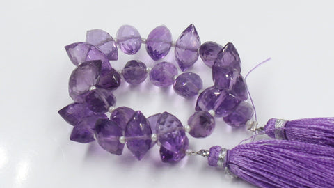 Pink Amethyst Dew Drop Faceted Natural Beads