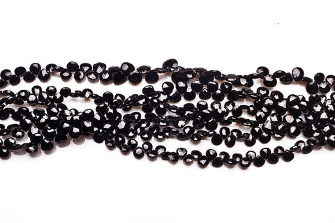 Black Spinel Black Heart Faceted Natural Beads