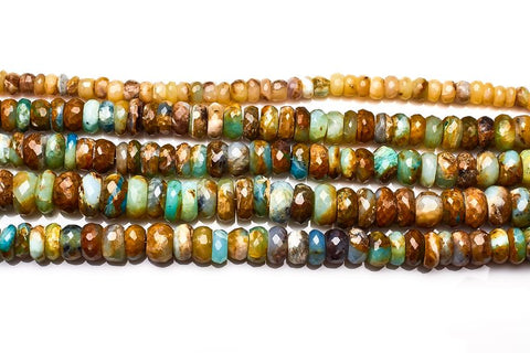 Opal Multi Color Rondelle Faceted Natural Beads