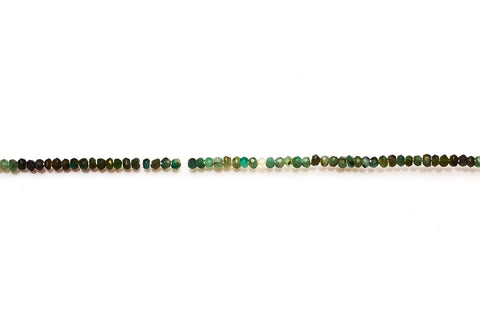 Emerald Green Rondelle Faceted Natural Beads