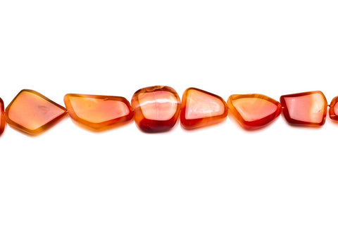 Agate Orange Nugget Smooth Natural Beads