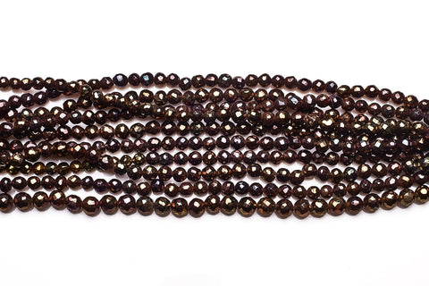 Pyrite Golden Round Faceted Coating Beads