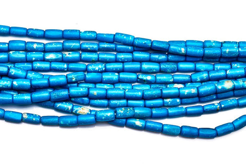 Bone Blue Tube Smooth Natural Beads