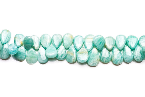 Amazonite Green Pear Smooth Natural Beads