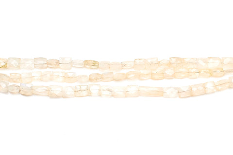 Moonstone White Rectangle Faceted Natural Beads