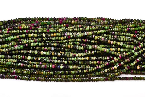 Ruby Zoisite Green Rondelle Faceted Natural Beads