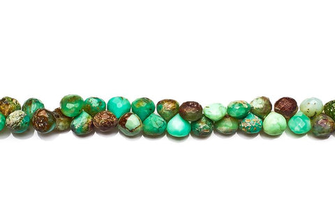 Chrysoprase Green Onion Faceted Natural Beads