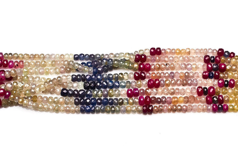 Sapphire Multi Rondelle Faceted Natural Beads