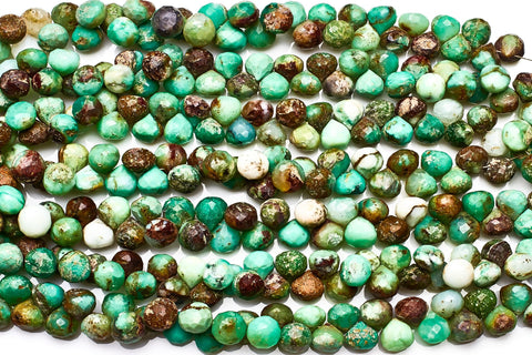 Chrysoprase Green Onion Faceted Natural Beads