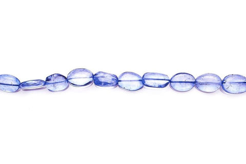 Crystal Quartz Blue Oval Smooth Coating Beads