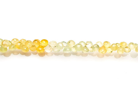 Prehnite Green Onion Faceted Natural Beads