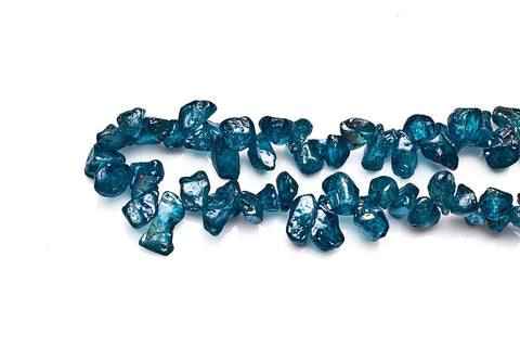 Apatite Blue Nuggets Rough Mystic Coating Beads