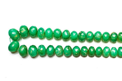 Chrysoprase Green Rondelle Faceted Natural Beads