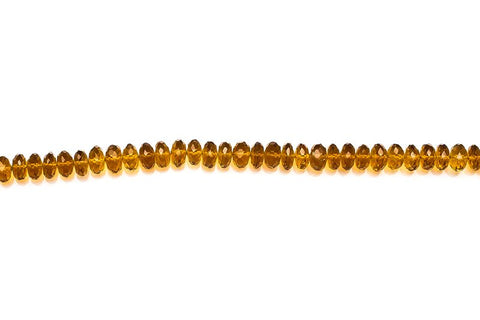 Lemon Citrine Dark Yellow Rondelle Faceted Natural Beads