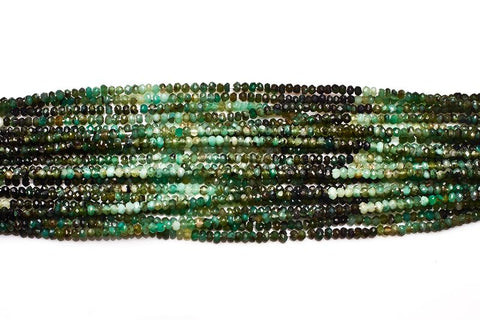 Emerald Green Rondelle Faceted Natural Beads