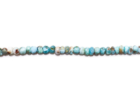 Larimar Sky Blue Rondelle Faceted Natural Beads