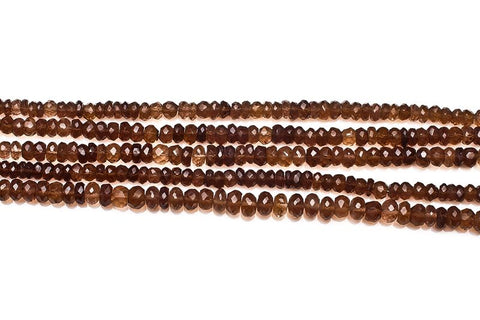 Smoky Quartz Brown Rondelle Faceted Natural Beads