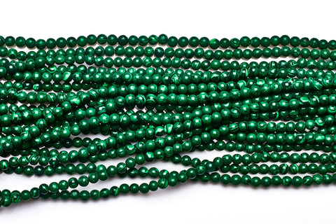 Malachite Green Round Smooth Natural Beads