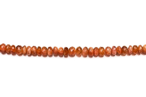 Sunstone Brown Rondelle Faceted Natural Beads