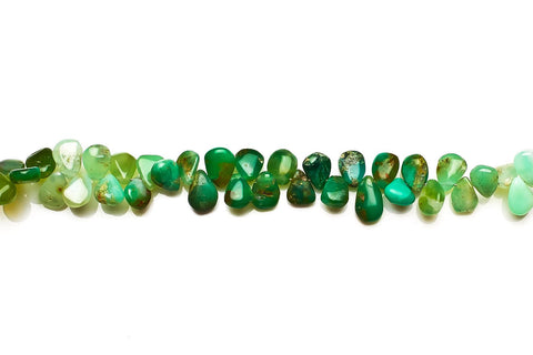 Chrysoprase Green Pear Smooth Natural Beads