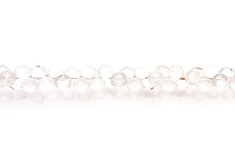 Crystal Quartz Clear Onion Faceted Natural Beads