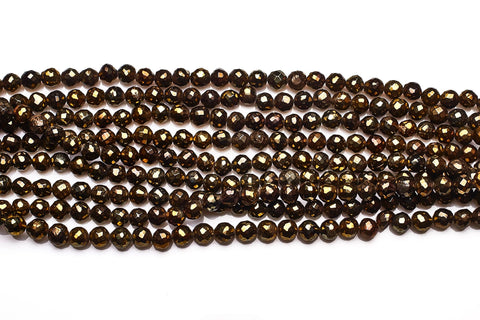 Pyrite Gold Coin Faceted Natural Beads