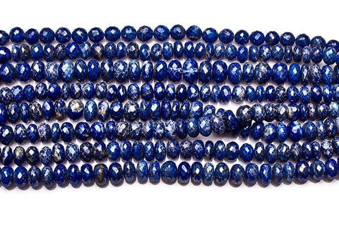 Lapis Lazuli Blue Rondelle Faceted Mystic Coating Beads