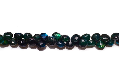 Labradorite Green Onion Faceted Dyed Beads