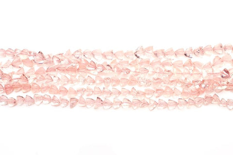 Rose Quartz Pink Pyramid Faceted Natural Beads