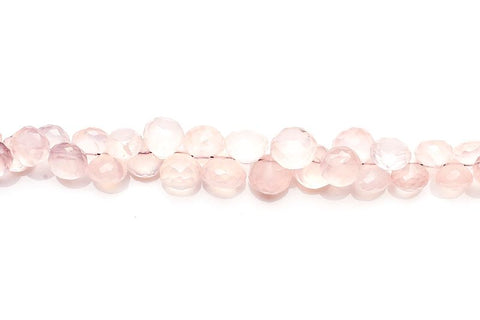 Rose Quartz Light Pink Onion Faceted Natural Beads