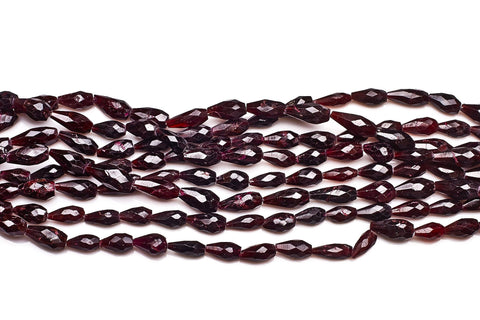 Garnet Red Drop Faceted Natural Beads