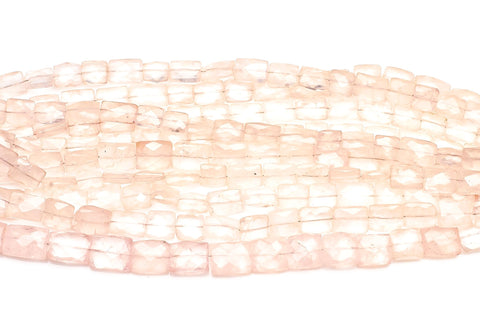 Rose Quartz Pink Rectangle Faceted Natural Beads