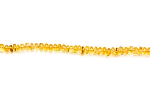 Citrine Yellow Rondelle Smooth Natural Beads