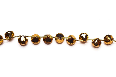 Pyrite Gold Onion Faceted Coating Beads